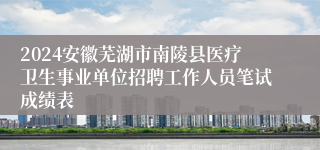 2024安徽芜湖市南陵县医疗卫生事业单位招聘工作人员笔试成绩表