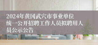 2024年黄冈武穴市事业单位统一公开招聘工作人员拟聘用人员公示公告