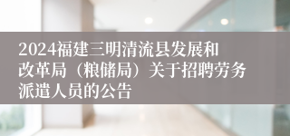 2024福建三明清流县发展和改革局（粮储局）关于招聘劳务派遣人员的公告