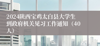 2024陕西宝鸡太白县大学生到政府机关见习工作通知（40人）