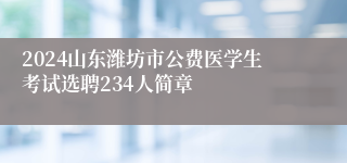 2024山东潍坊市公费医学生考试选聘234人简章