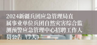 2024新疆兵团应急管理局直属事业单位兵团自然灾害综合监测预警应急管理中心招聘工作人员公告（7人）