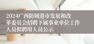 2024广西防城港市发展和改革委员会招聘下属事业单位工作人员拟聘用人员公示