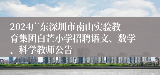 2024广东深圳市南山实验教育集团白芒小学招聘语文、数学、科学教师公告