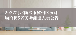 2022河北衡水市冀州区统计局招聘5名劳务派遣人员公告