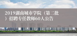 2019湖南城市学院（第二批）招聘专任教师60人公告