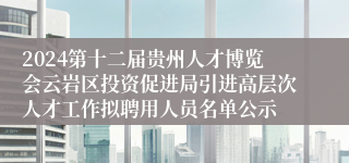 2024第十二届贵州人才博览会云岩区投资促进局引进高层次人才工作拟聘用人员名单公示
