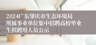 2024广东肇庆市生态环境局所属事业单位集中招聘高校毕业生拟聘用人员公示