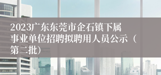 2023广东东莞市企石镇下属事业单位招聘拟聘用人员公示（第二批）