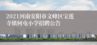 2021河南安阳市文峰区宝莲寺镇何屯小学招聘公告