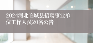 2024河北临城县招聘事业单位工作人员20名公告