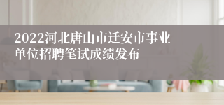 2022河北唐山市迁安市事业单位招聘笔试成绩发布