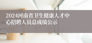 2024河南省卫生健康人才中心招聘人员总成绩公示