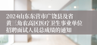 2024山东东营市广饶县及省黄三角农高区医疗卫生事业单位招聘面试人员总成绩的通知