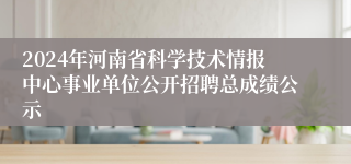 2024年河南省科学技术情报中心事业单位公开招聘总成绩公示