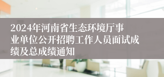 2024年河南省生态环境厅事业单位公开招聘工作人员面试成绩及总成绩通知