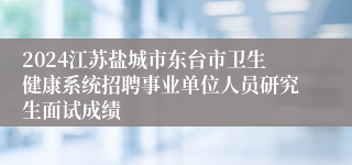 2024江苏盐城市东台市卫生健康系统招聘事业单位人员研究生面试成绩