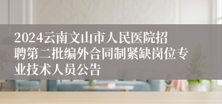 2024云南文山市人民医院招聘第二批编外合同制紧缺岗位专业技术人员公告