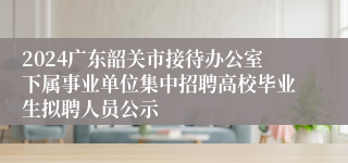 2024广东韶关市接待办公室下属事业单位集中招聘高校毕业生拟聘人员公示