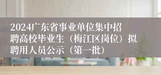 2024广东省事业单位集中招聘高校毕业生（梅江区岗位）拟聘用人员公示（第一批）