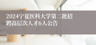 2024宁夏医科大学第二批招聘高层次人才6人公告