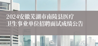 2024安徽芜湖市南陵县医疗卫生事业单位招聘面试成绩公告