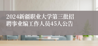 2024新疆职业大学第三批招聘事业编工作人员45人公告