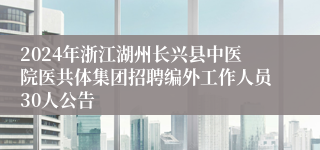 2024年浙江湖州长兴县中医院医共体集团招聘编外工作人员30人公告