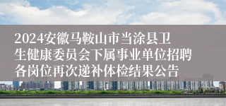 2024安徽马鞍山市当涂县卫生健康委员会下属事业单位招聘各岗位再次递补体检结果公告