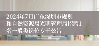 2024年7月广东深圳市规划和自然资源局光明管理局招聘1名一般类岗位专干公告