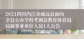 2021四川内江市威远县面向全县公办学校考调县教育体育局局属事业单位人员1人公告