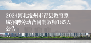 2024河北沧州市青县教育系统招聘劳动合同制教师185人公告