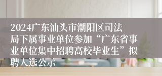 2024广东汕头市潮阳区司法局下属事业单位参加“广东省事业单位集中招聘高校毕业生”拟聘人选公示