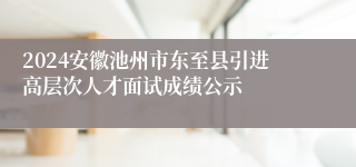 2024安徽池州市东至县引进高层次人才面试成绩公示