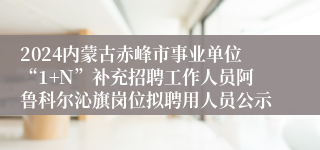 2024内蒙古赤峰市事业单位“1+N”补充招聘工作人员阿鲁科尔沁旗岗位拟聘用人员公示