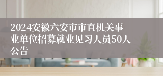 2024安徽六安市市直机关事业单位招募就业见习人员50人公告