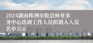 2024湖南株洲市攸县林业事务中心选调工作人员拟调入人员名单公示