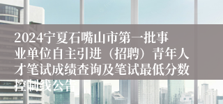 2024宁夏石嘴山市第一批事业单位自主引进（招聘）青年人才笔试成绩查询及笔试最低分数控制线公告