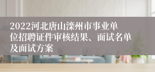 2022河北唐山滦州市事业单位招聘证件审核结果、面试名单及面试方案