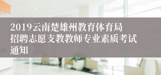 2019云南楚雄州教育体育局招聘志愿支教教师专业素质考试通知