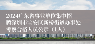2024广东省事业单位集中招聘深圳市宝安区新桥街道办事处考察合格人员公示（1人）
