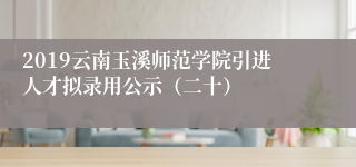 2019云南玉溪师范学院引进人才拟录用公示（二十）