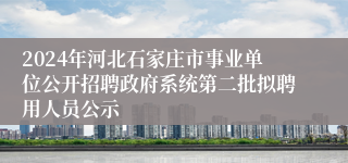 2024年河北石家庄市事业单位公开招聘政府系统第二批拟聘用人员公示