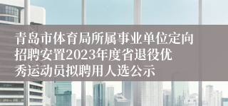 青岛市体育局所属事业单位定向招聘安置2023年度省退役优秀运动员拟聘用人选公示