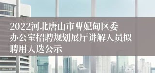 2022河北唐山市曹妃甸区委办公室招聘规划展厅讲解人员拟聘用人选公示