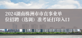 2024湖南株洲市市直事业单位招聘（选调）准考证打印入口