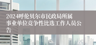 2024呼伦贝尔市民政局所属事业单位竞争性比选工作人员公告