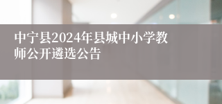 中宁县2024年县城中小学教师公开遴选公告