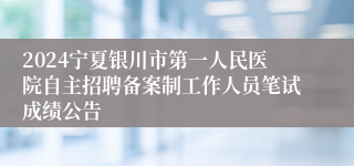 2024宁夏银川市第一人民医院自主招聘备案制工作人员笔试成绩公告