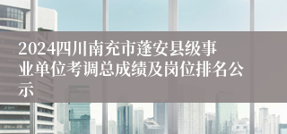 2024四川南充市蓬安县级事业单位考调总成绩及岗位排名公示